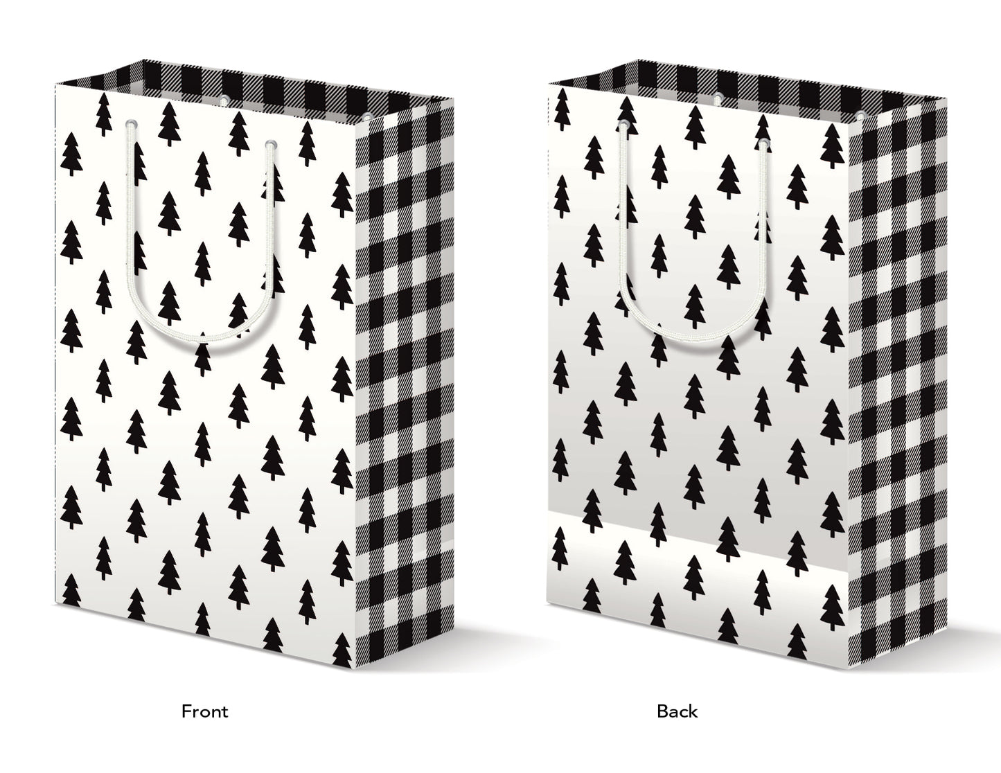 CHRISTMAS TREES GIFT BAG - B&W