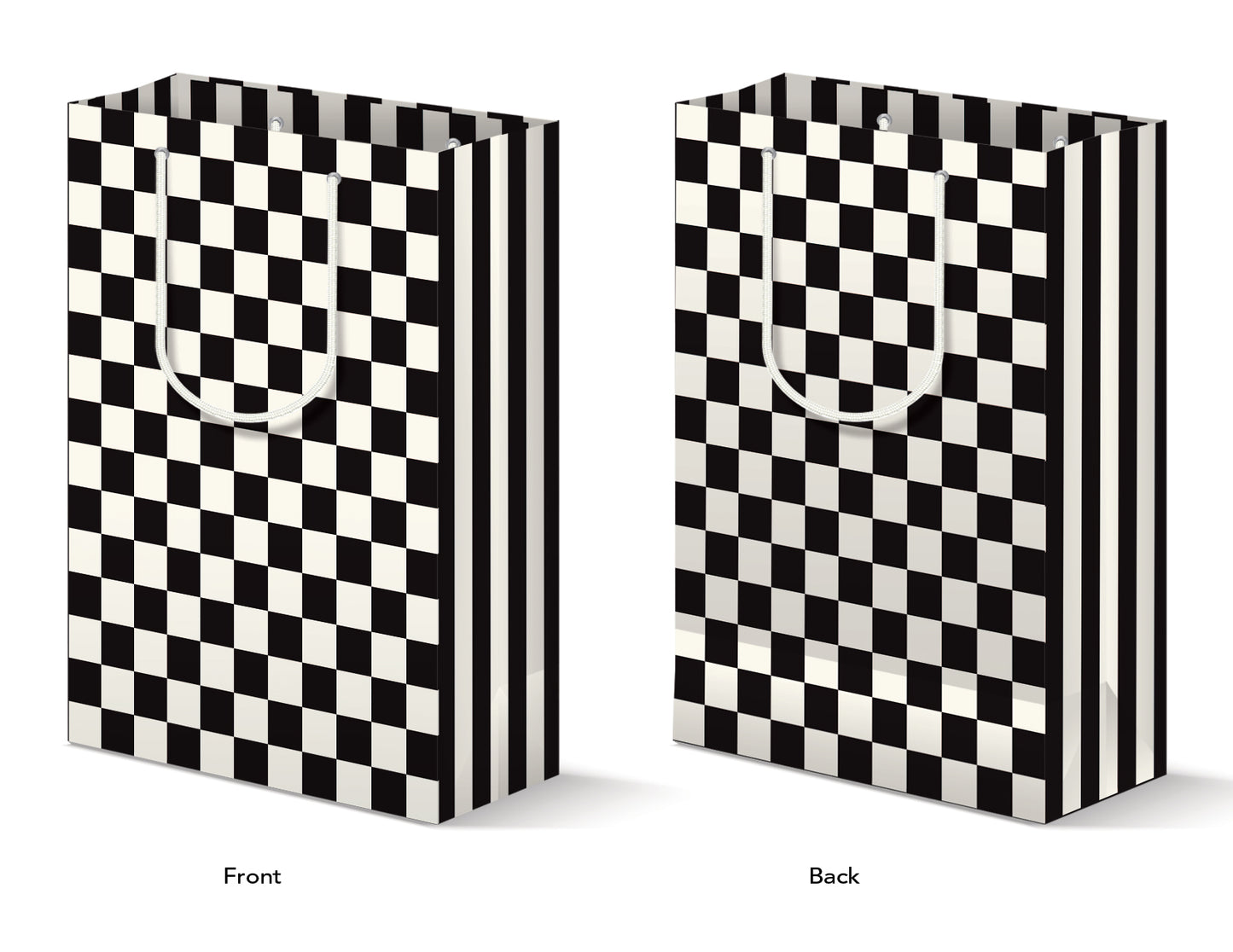 CLASSIC B&W CHECKERBOARD GIFT BAG