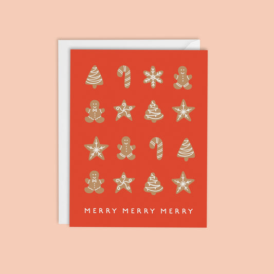 CHRISTMAS COOKIES-Merry Merry Merry Card