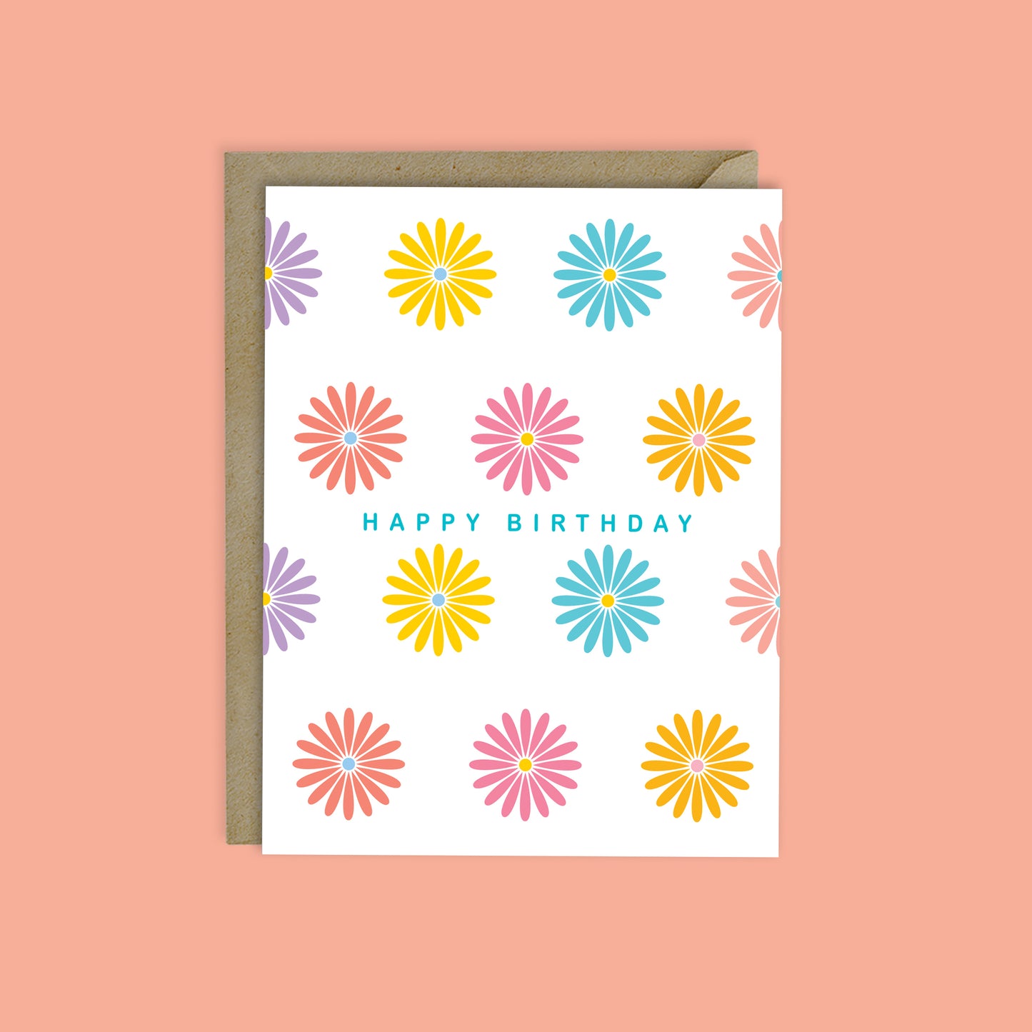 HAPPY BIRTHDAY CARD - RETRO DAISIES