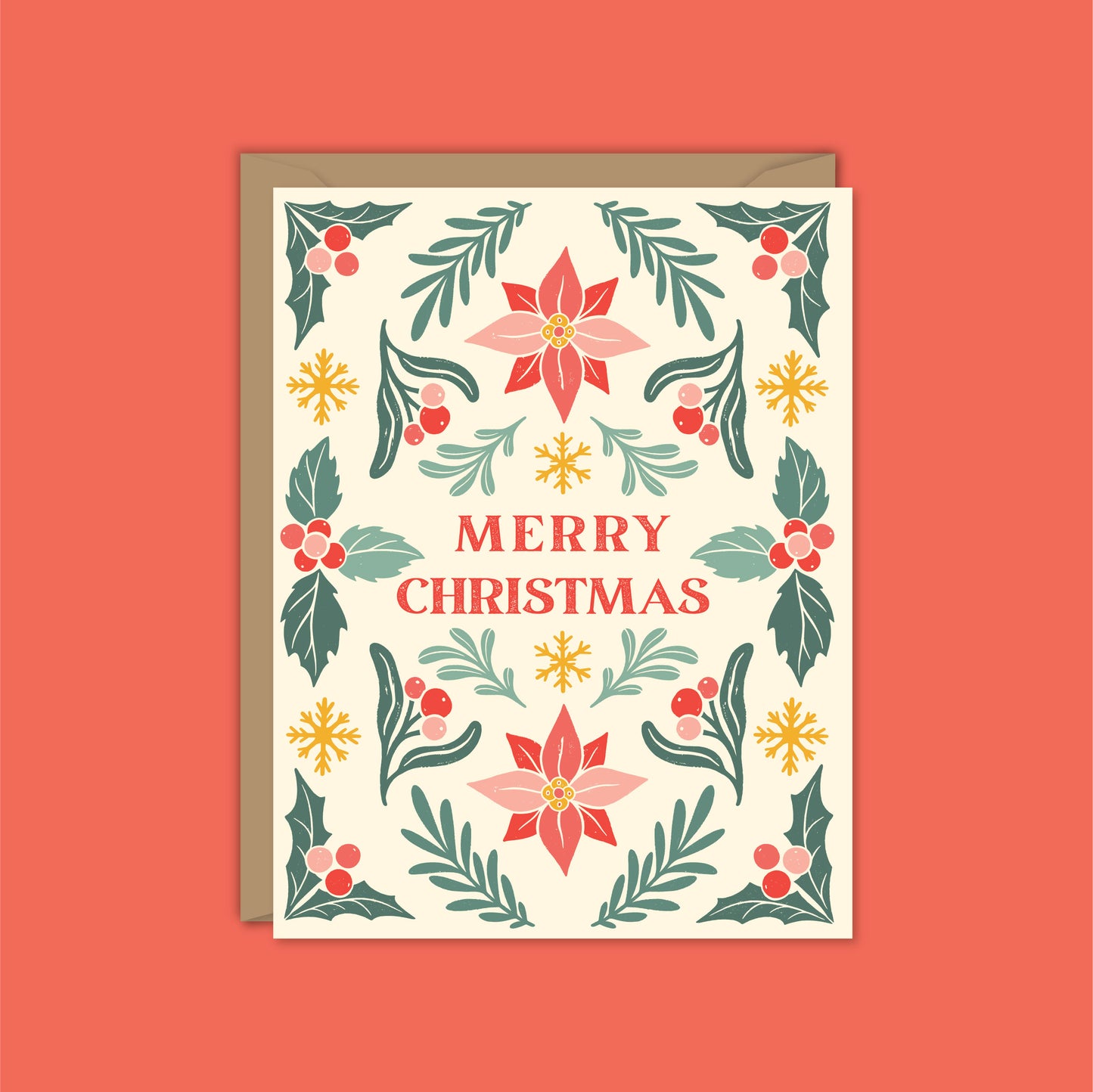 Merry Christmas Vintage Berries Card