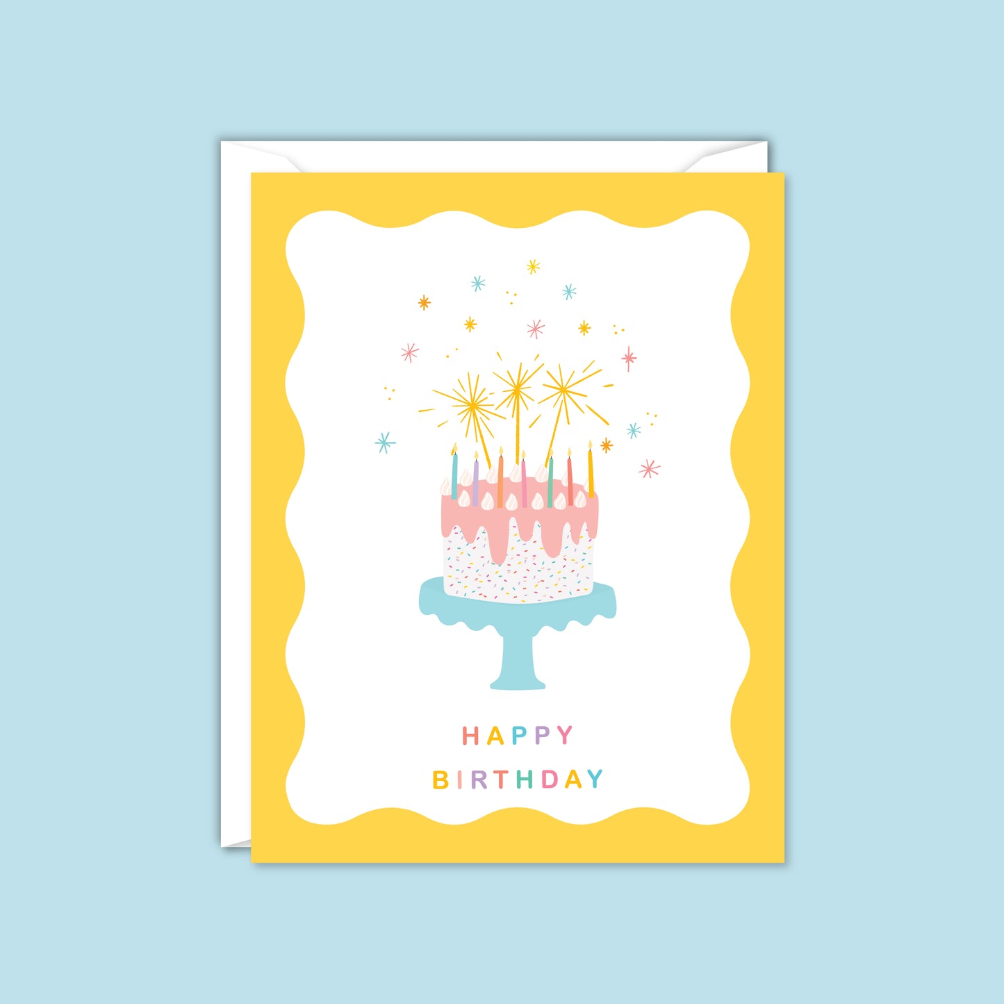 BIRTHDAY CAKE HAPPY BIRTHDAY CARD