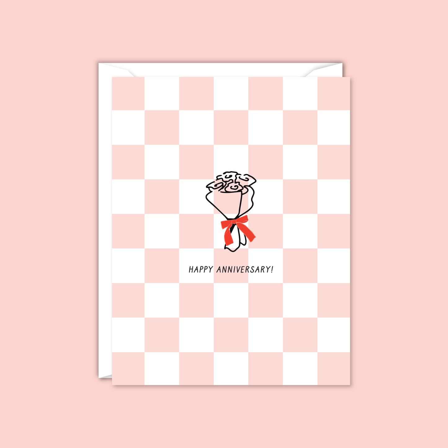 BOUQUET OF ROSES HAPPY ANNIVERSARY CARD