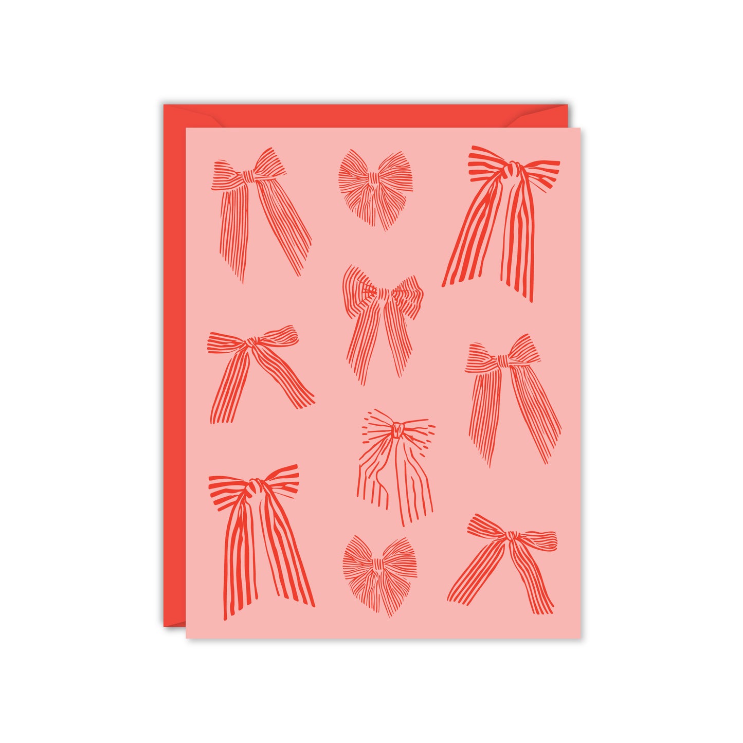 RED BOWS BLANK CARD