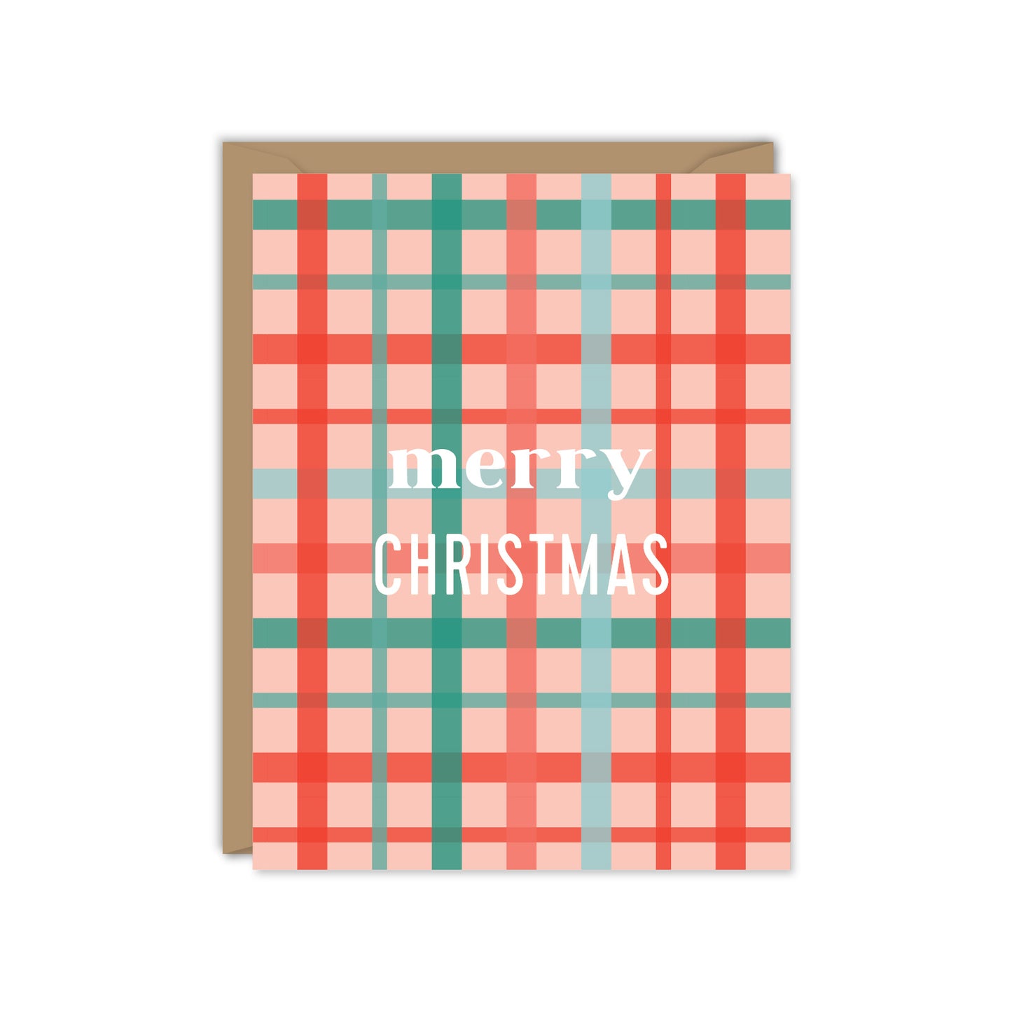 MERRY CHRISTMAS PLAID CARD