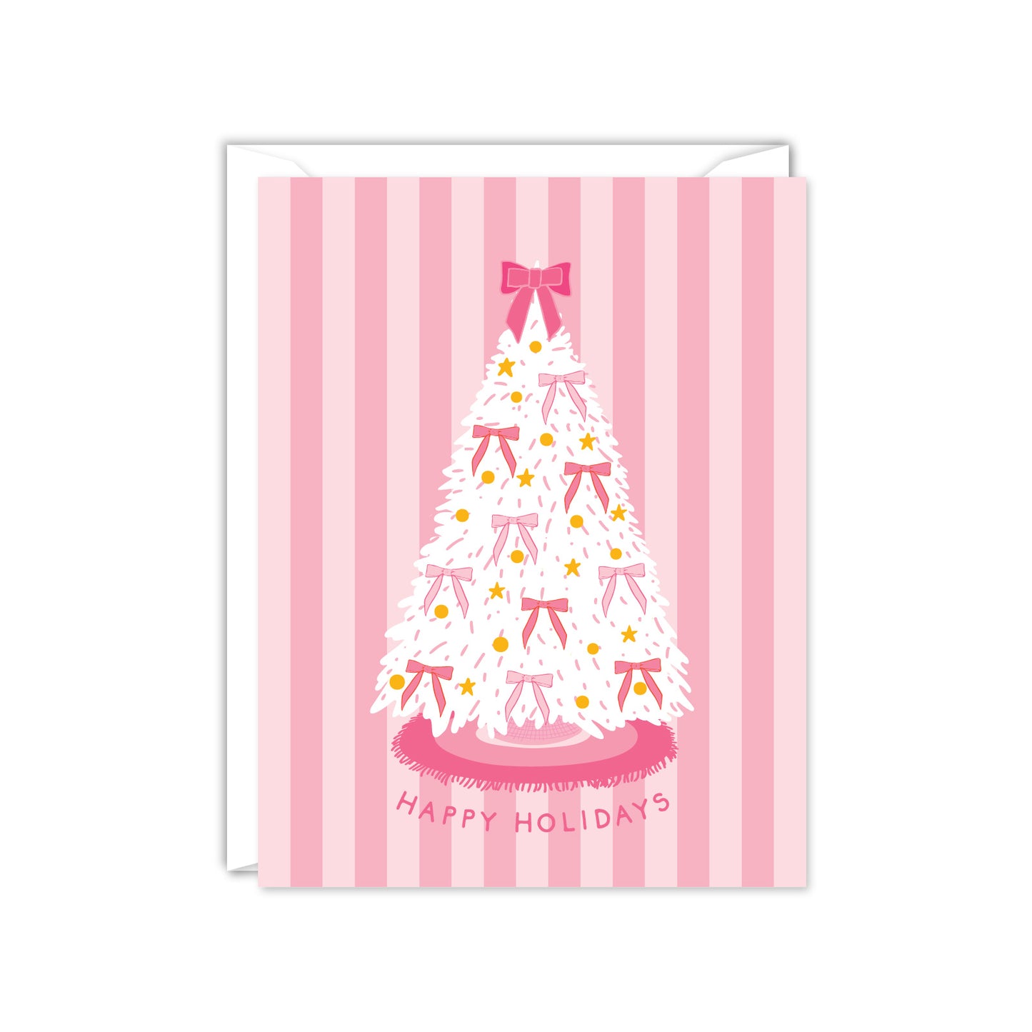 PINK BOWS CHRISTMAS TREE CARD