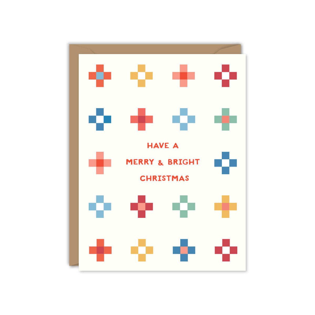 Merry and Bright Christmas Quilt Card