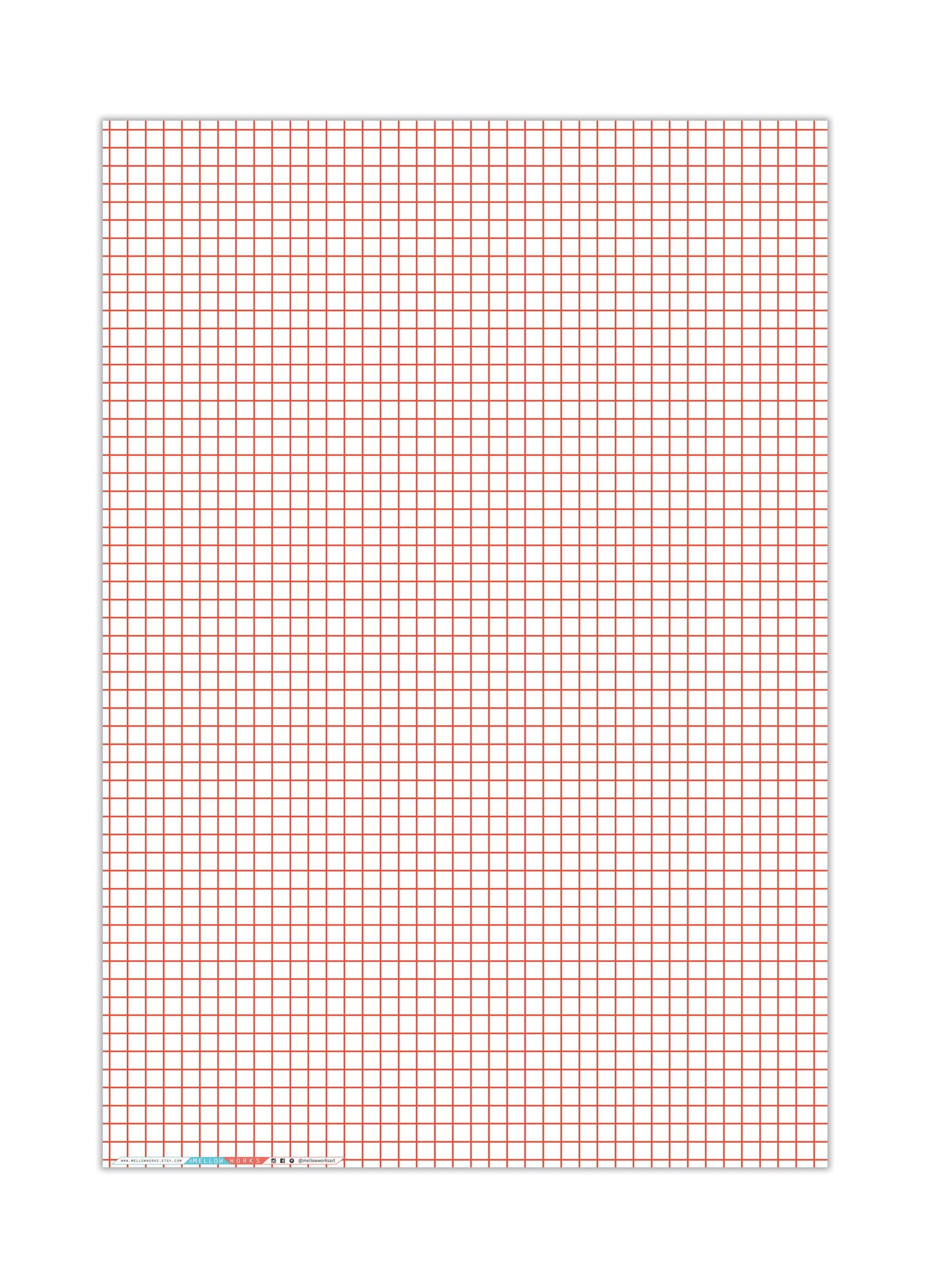 MODERN GRID Red Gift Wrap Sheets