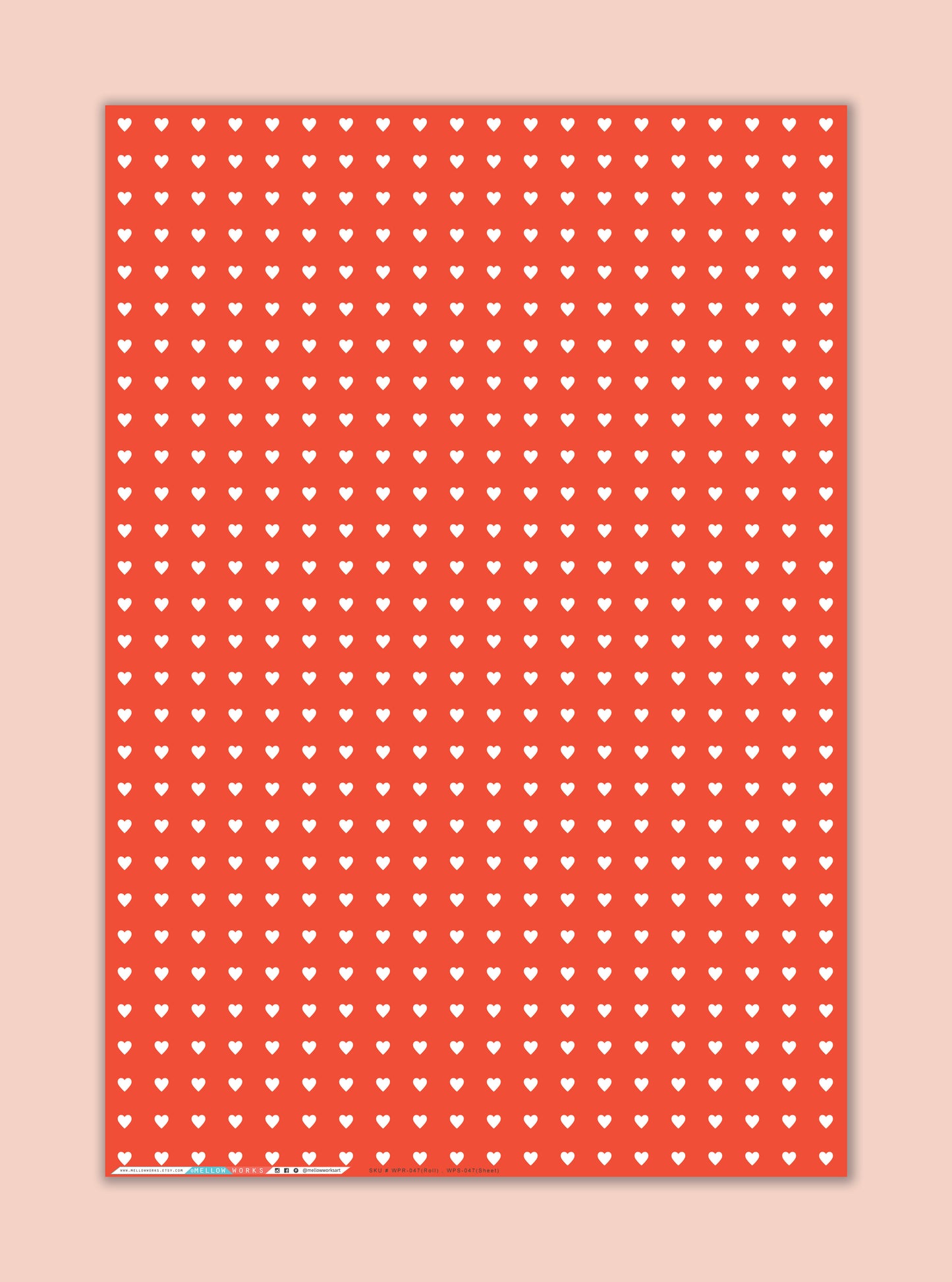 SWEET HEARTS Red Gift Wrap Sheets