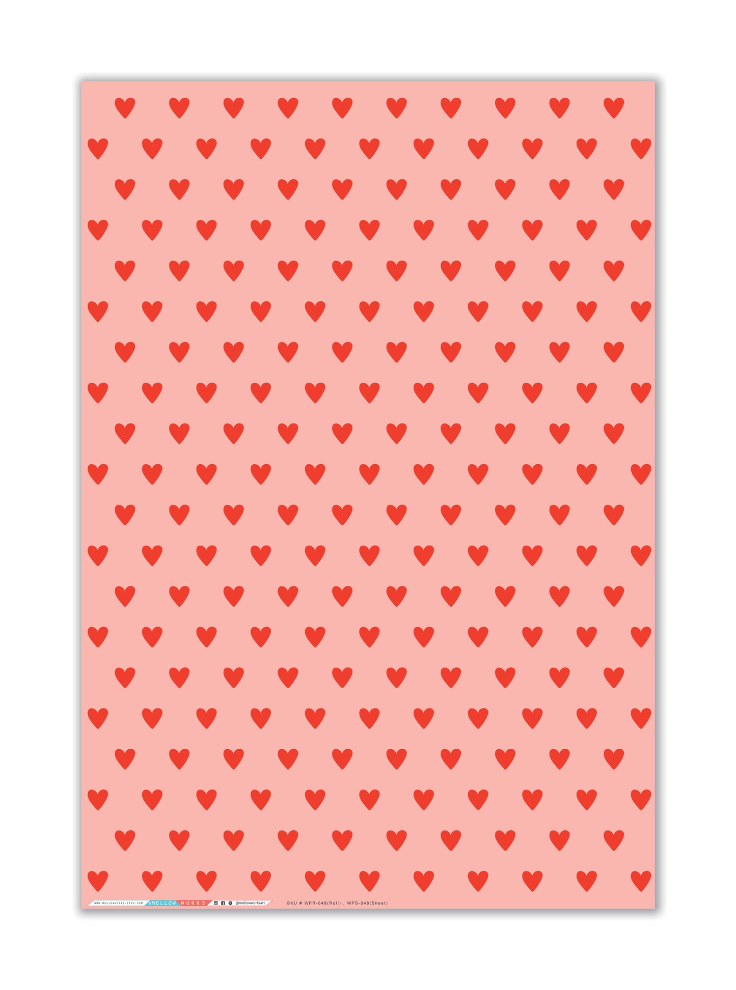 RED HEARTS Gift Wrap Sheets