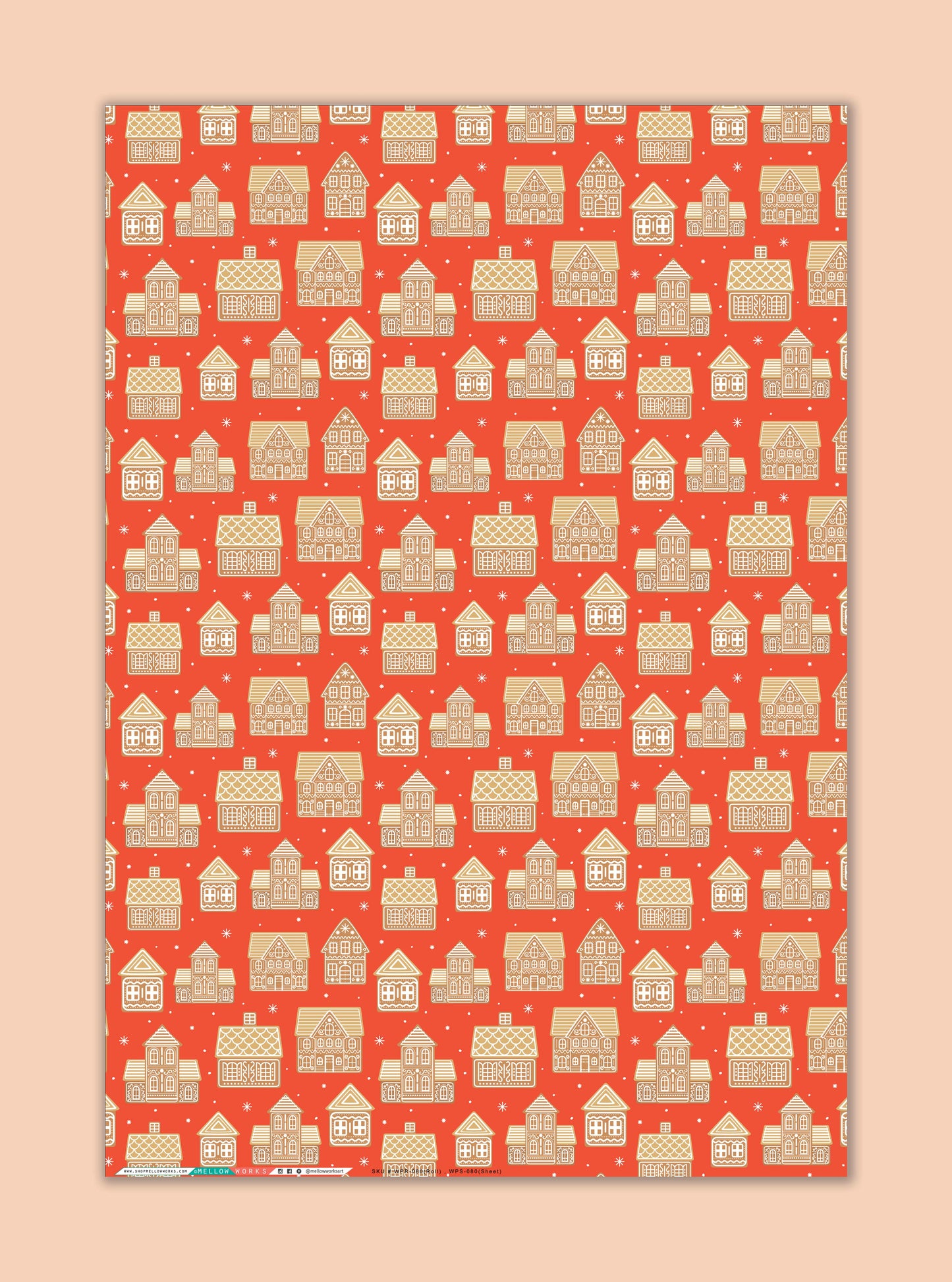 GINGERBREAD HOUSES Gift Wrap Sheets