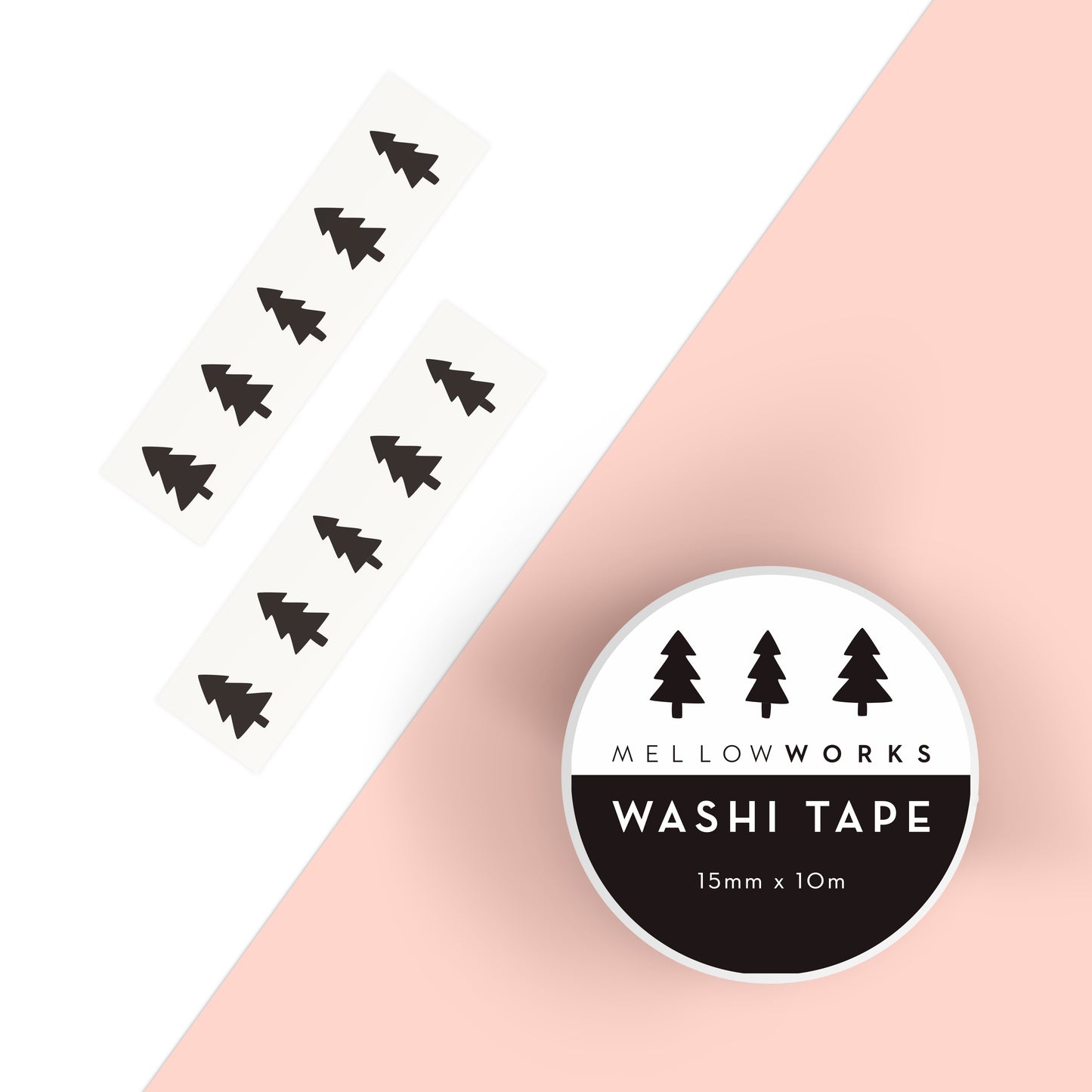 B&W CHRISTMAS TRESS WASHI TAPE
