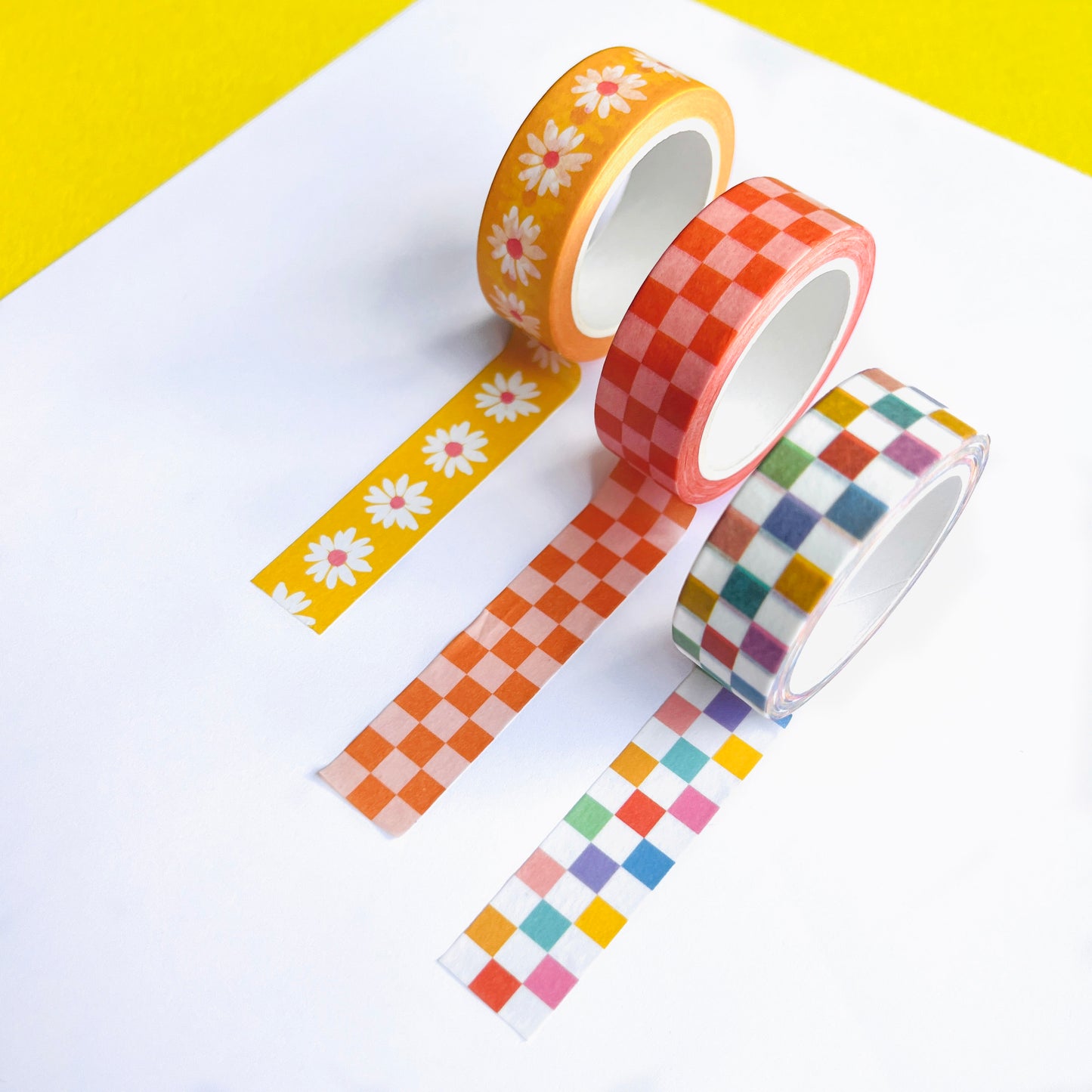 CORAL BLUSH CHECKERBOARD WASHI TAPE