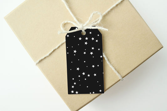 BLACK STARRY NIGHT Gift Tags - Set of 10
