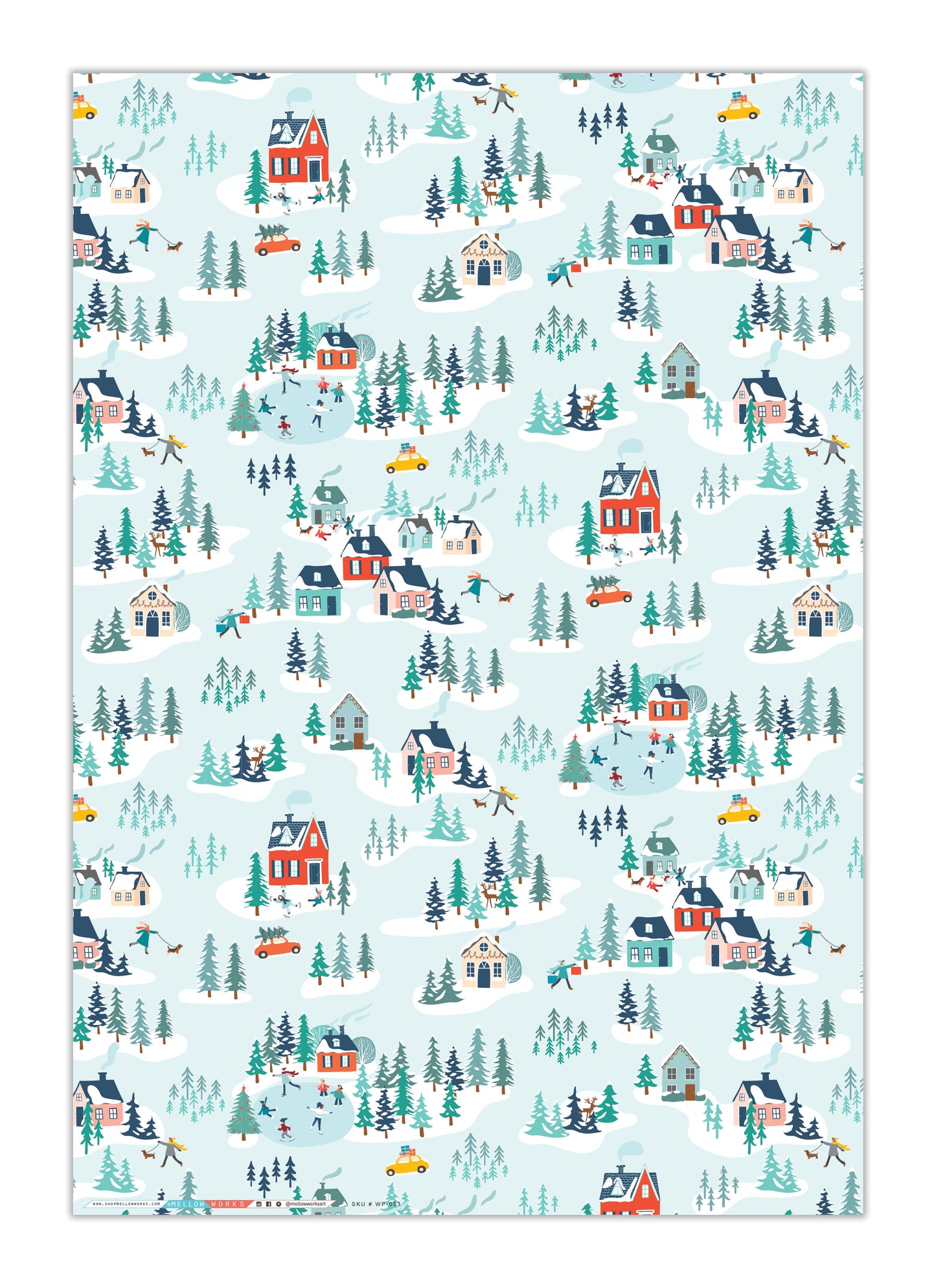 WINTER VILLAGE Gift Wrap Sheets