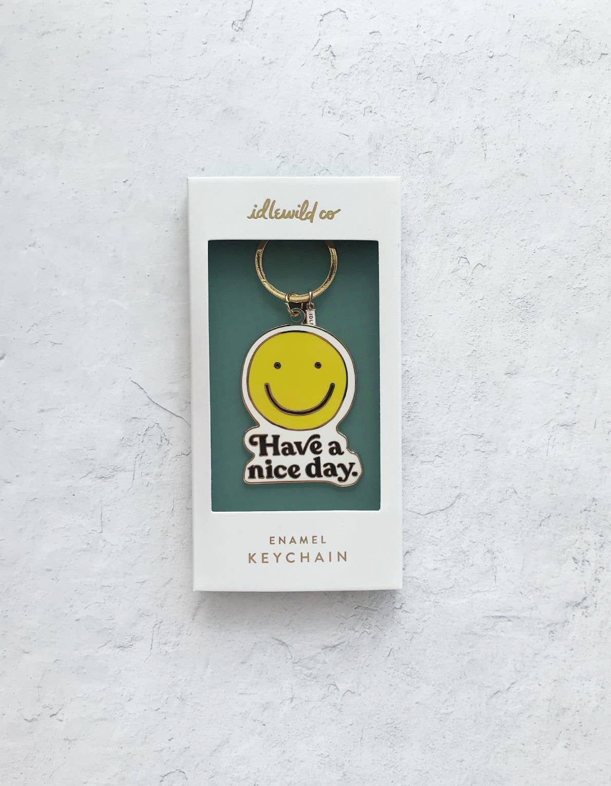 HAVE A NICE DAY Smiley Keychain