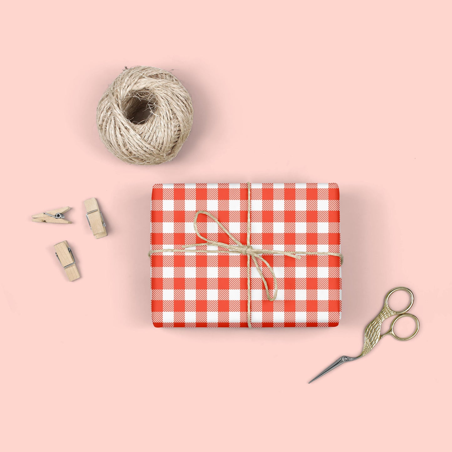 RED BUFFALO PLAID Gift Wrap Sheets