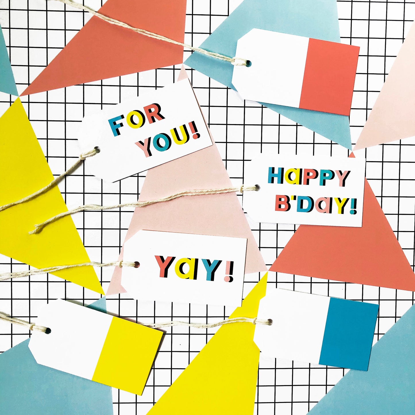 MODERN HAPPY BIRTHDAY Gift Tags-Set of 10