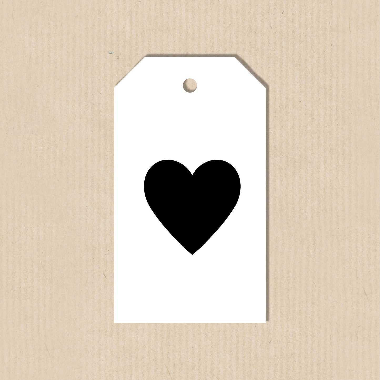 MODERN HEART Gift Tags,Set of 10,Black and White,Valentines