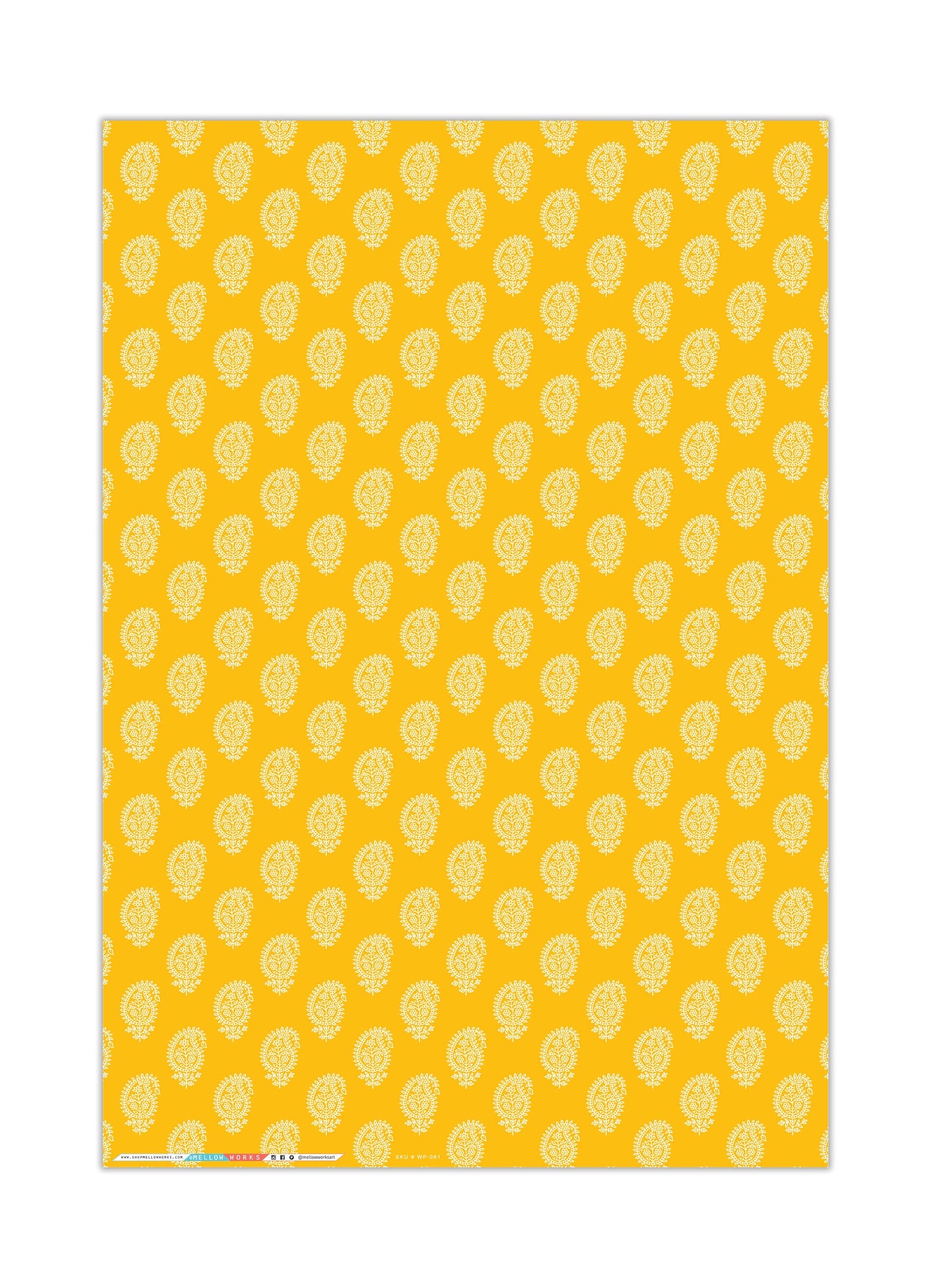 YELLOW PAISLEY Gift Wrap Sheets
