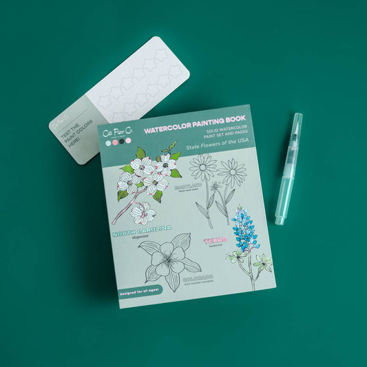 Watercolor Book and Paint Set - State Flowers