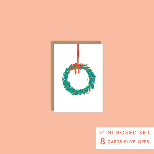 CHRISTMAS WREATH-Mini Boxed Set of 8 cards