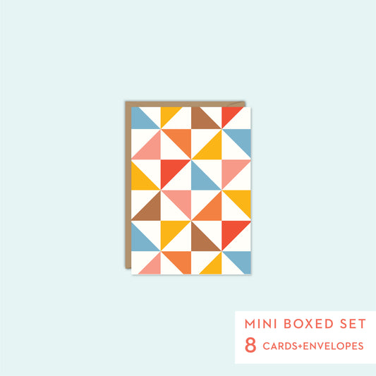 RETRO QUILT EVERYDAY CARD - Boxed Set of 8 Mini cards