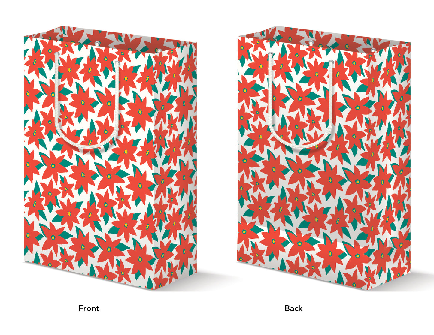 MODERN POINSETTIA GIFT BAG