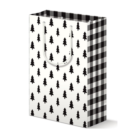 CHRISTMAS TREES GIFT BAG - B&W