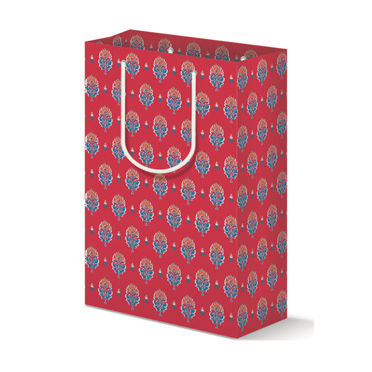 Block Print Ditsy Floral Gift Bag