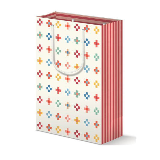 Merry Squares Christmas Quilt Gift Bag