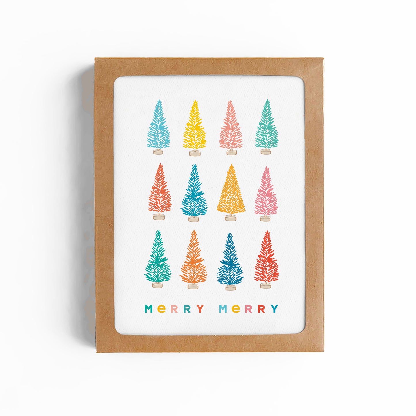 MERRY MERRY RAINBOW TREES CARD-BOXED SET OF 6