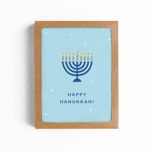 HAPPY HANUKKAH-MENORAH CARD-BOXED SET OF 6