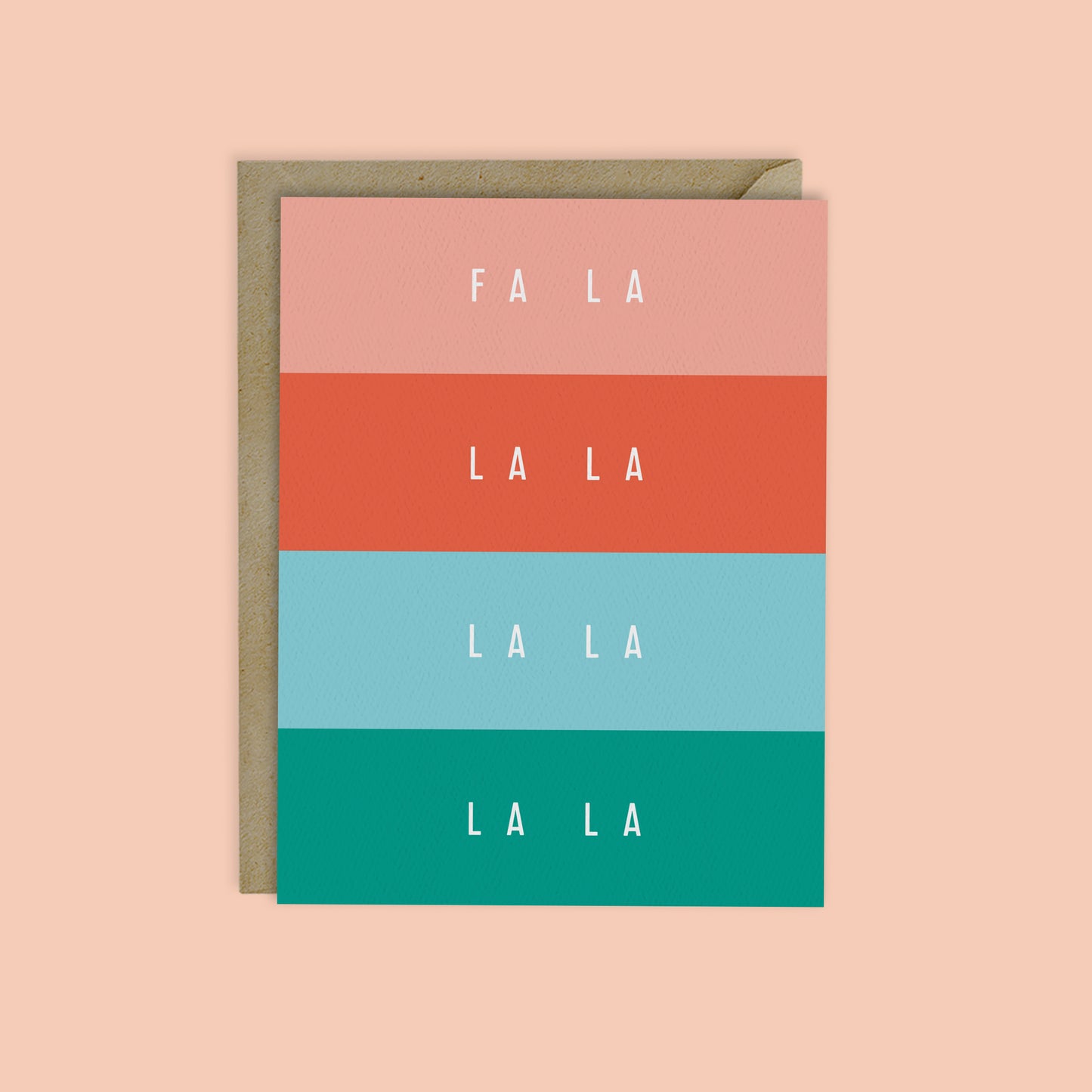 FA LA LA COLOR BLOCK MODERN CHRISTMAS CARD