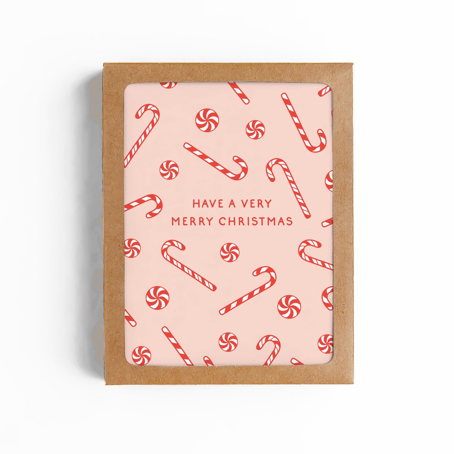 CANDY CANE LANE Merry Christmas Card-BOXED SET OF 6