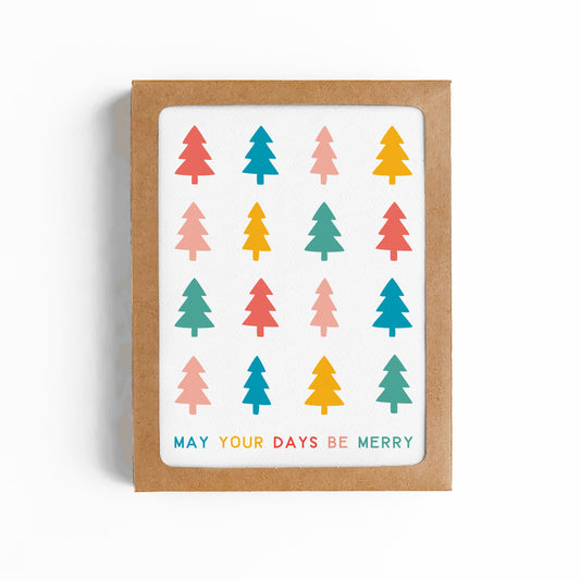 Rainbow Trees Holiday Card -BOXED SET OF 8