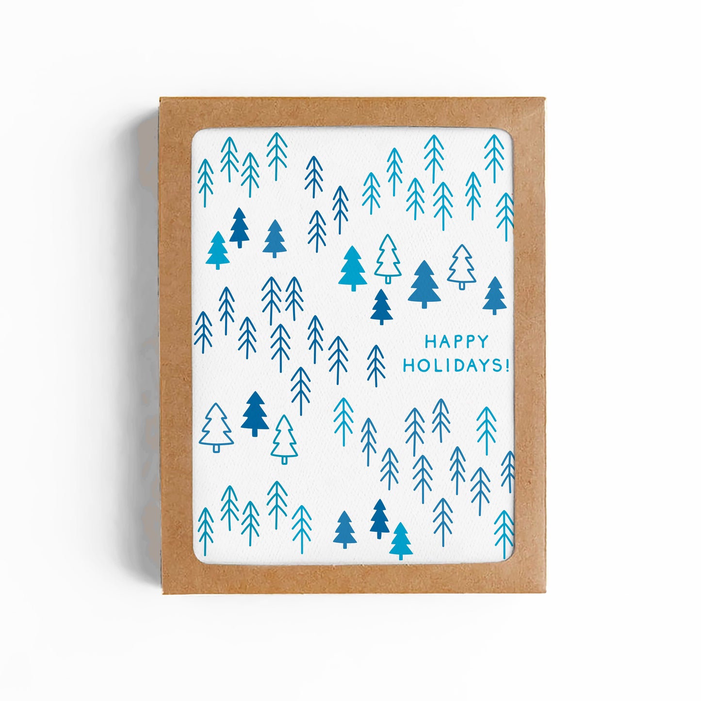 WOODLAND FOREST Happy Holidays Card-BOXED SET OF 6
