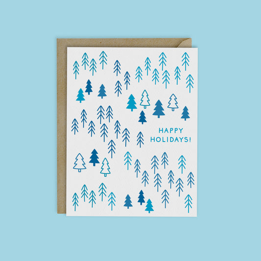 HAPPY HOLIDAYS WOODLAND FOREST Card