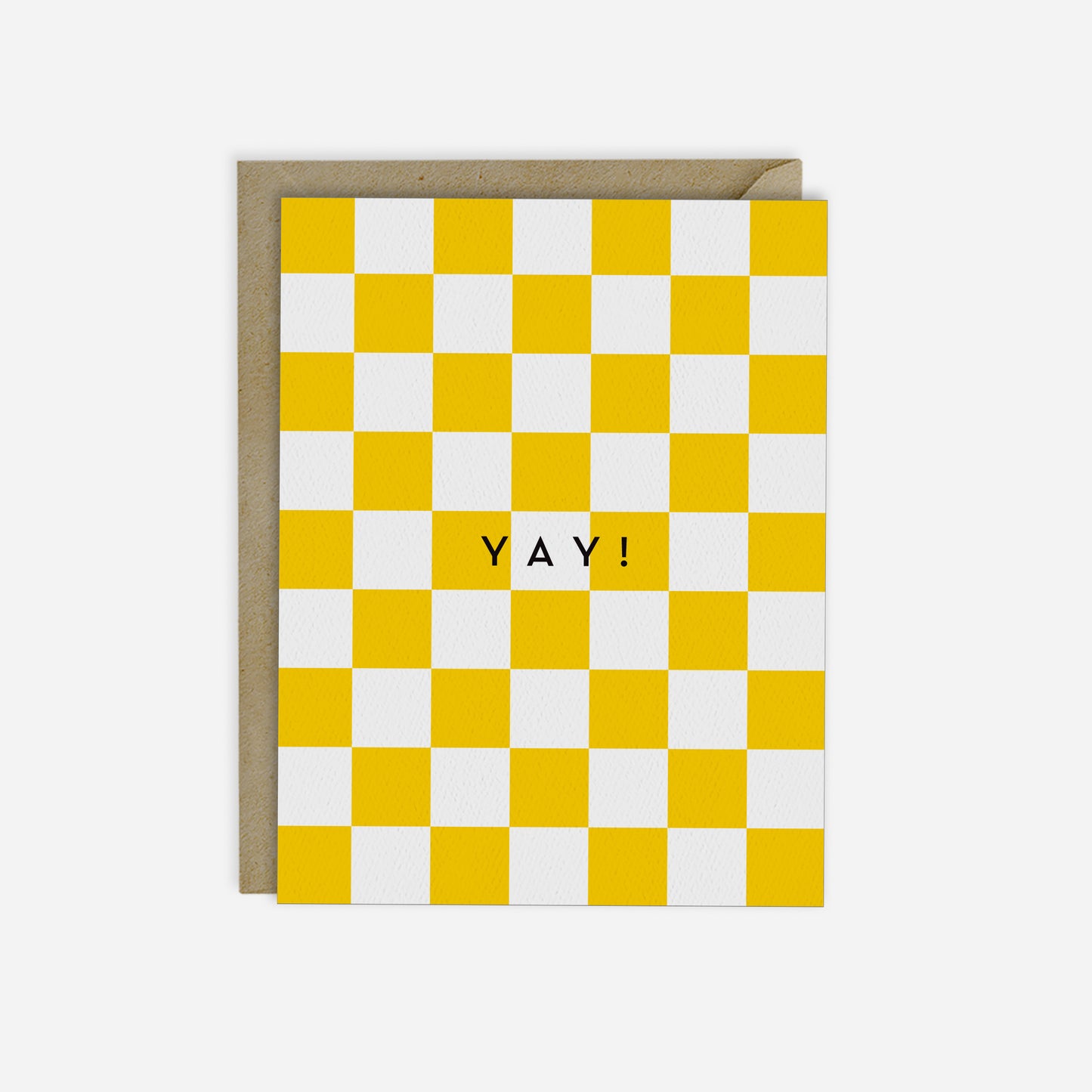 YAY- Modern Yellow Checkerboard Card