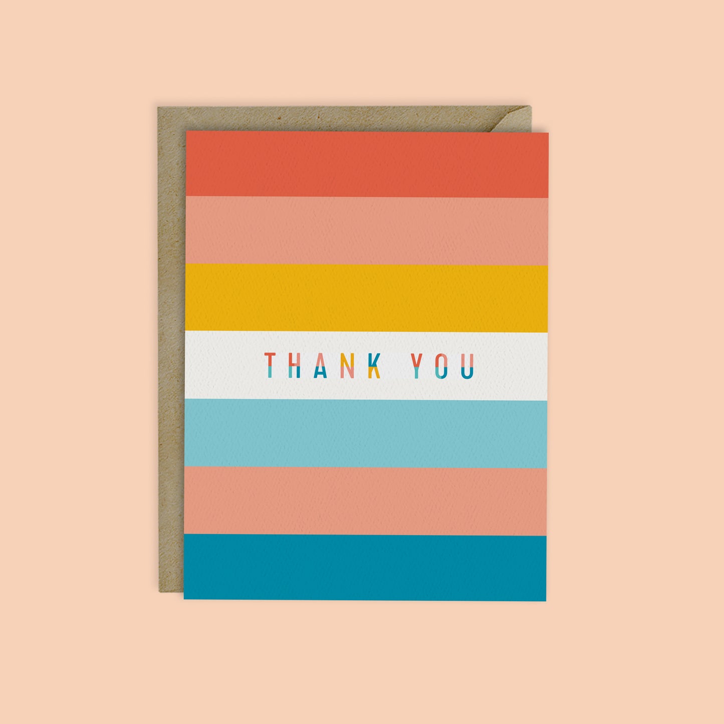 THANK YOU, Modern Colorblock Stripe Card