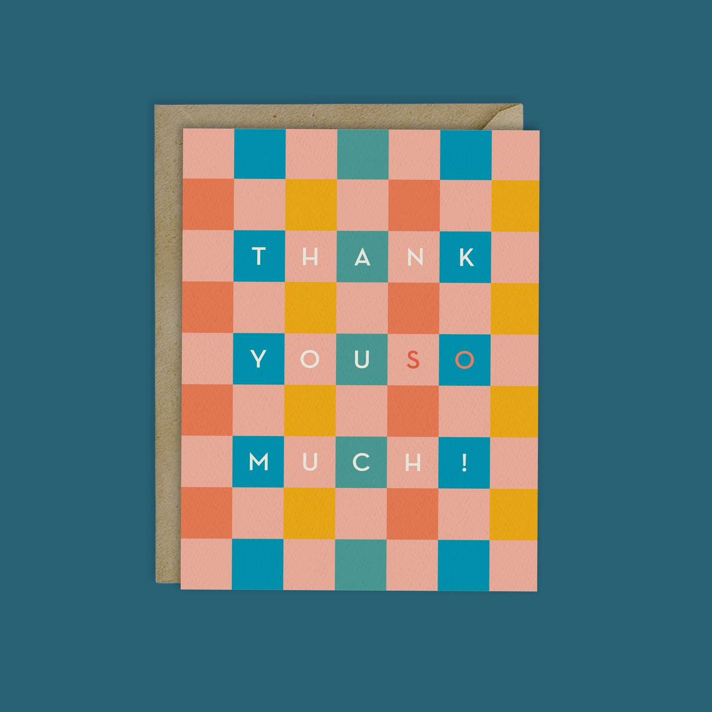 THANK YOU SO MUCH, Modern Fall Checkerboard  Card