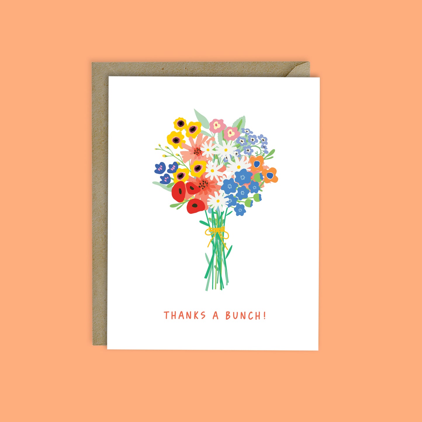 THANKS A BUNCH WILDFLOWER BOUQUET CARD