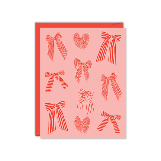 RED BOWS BLANK CARD