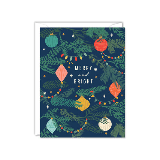 VINTAGE ORNAMENTS CHRISTMAS TREE CARD