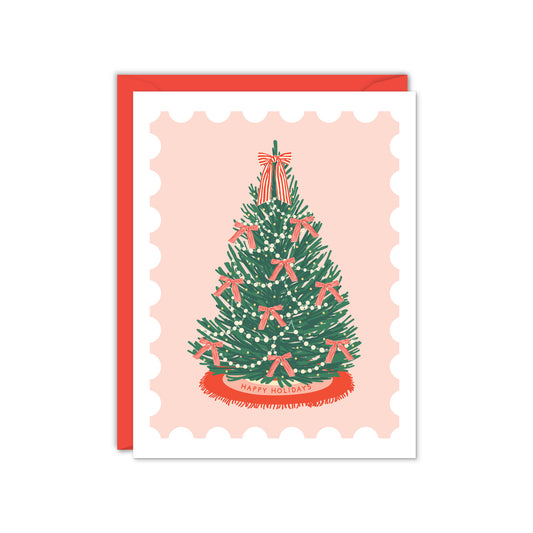 FESTIVE BOWS CHRISTMAS TREE CARD