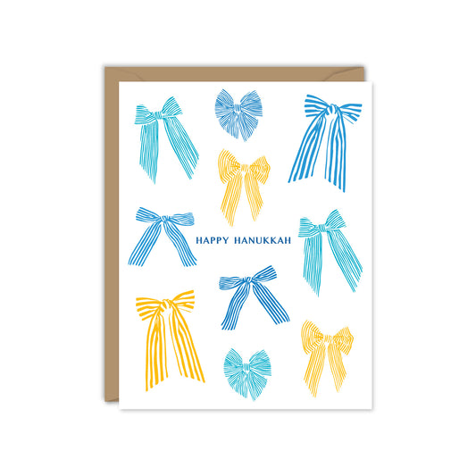 Happy Hanukkah Festive Bows Card