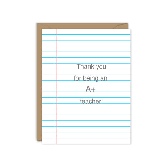 A+ TEACHER CARD