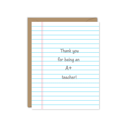 A+ TEACHER CARD