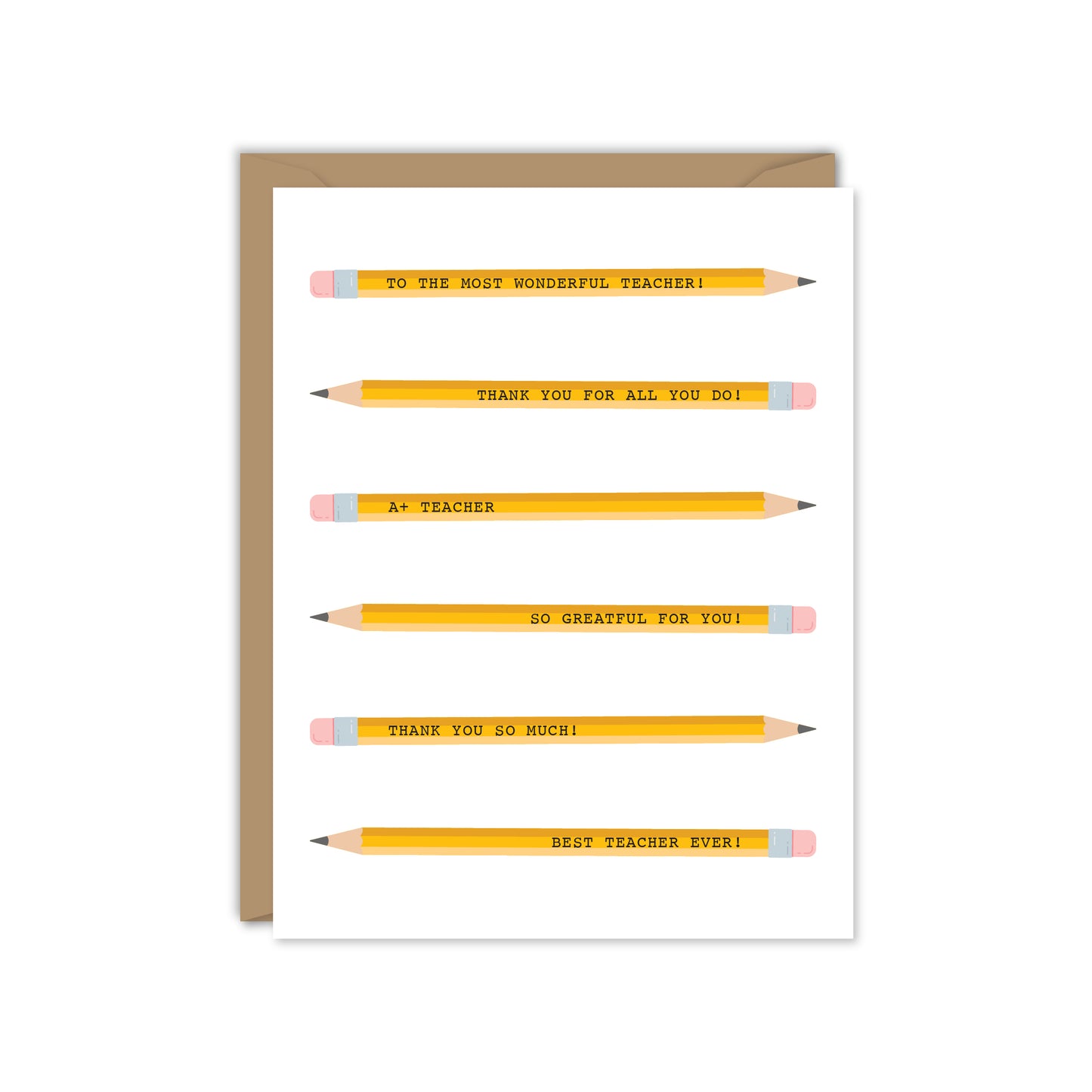 TEACHER APPRECIATION PENCILS CARD