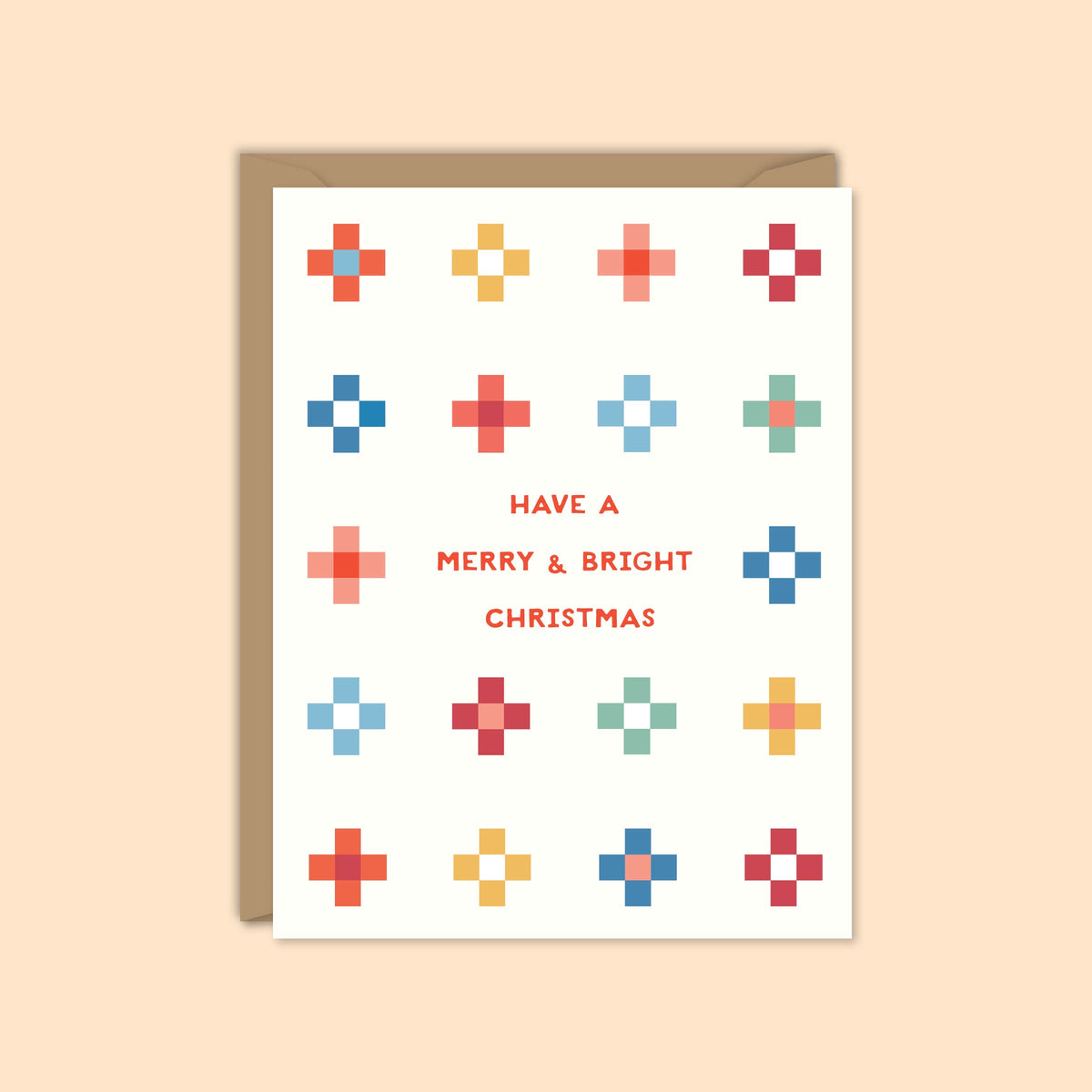 Merry and Bright Christmas Quilt Card